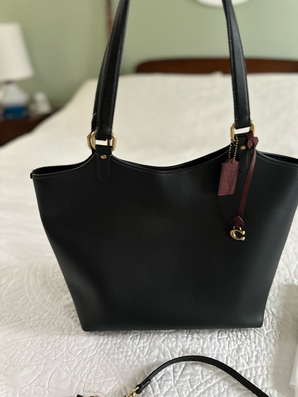 Coach Day Tote in Black with Brown Signature Canvas Wristlet - Picture 4 of 8